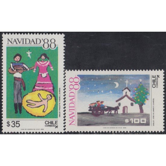 Chile 876/77 1988 Navidad Christmas MNH Chile 876/77 1988 Navidad Christmas MNH