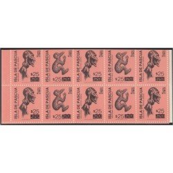 Chile 886a/87a 1989  Isla de Pascua Cabeza de Moai MNH en carnet