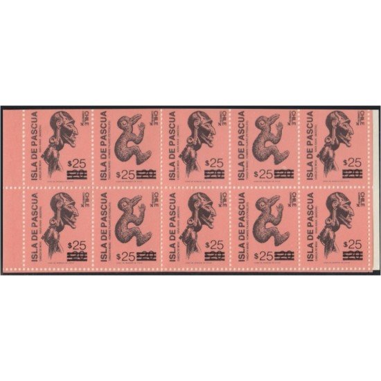 Chile 886a/87a 1989  Isla de Pascua Cabeza de Moai MNH en carnet
