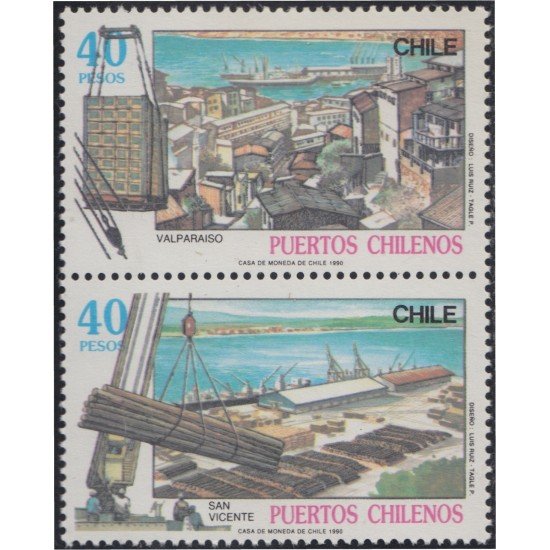 Chile 961/62 1990 Puertos Chilenos MNH Chile 961/62 1990 Puertos Chilenos MNH