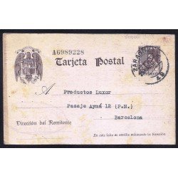 España Spain Entero Postal 83 Cervantes Matasello Zaragoza España Spain Entero Postal 83 Cervantes Matasello Zaragoza