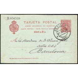 España Spain Entero Postal 47 Matasello 1906 Sevilla