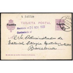 España Spain Entero Postal 61 Alfonso XIII 1931 Vigo España Spain Entero Postal 61 Alfonso XIII 1931 Vigo