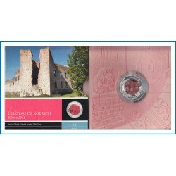 Luxemburgo 2018 Cartera Euroset 5 € euros Bimetal Plata Niobio Château Koerich