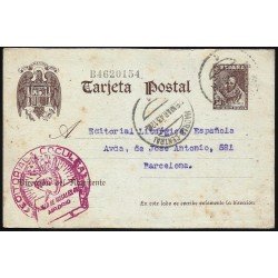España Spain Entero Postal 83 Cervantes 1943 Matasello Madrid España Spain Entero Postal 83 Cervantes 1943 Matasello Madrid