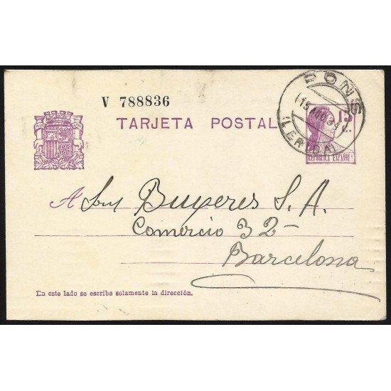 España Spain Entero Postal 69 Matrona 1934 Pons España Spain Entero Postal 69 Matrona 1934 Pons