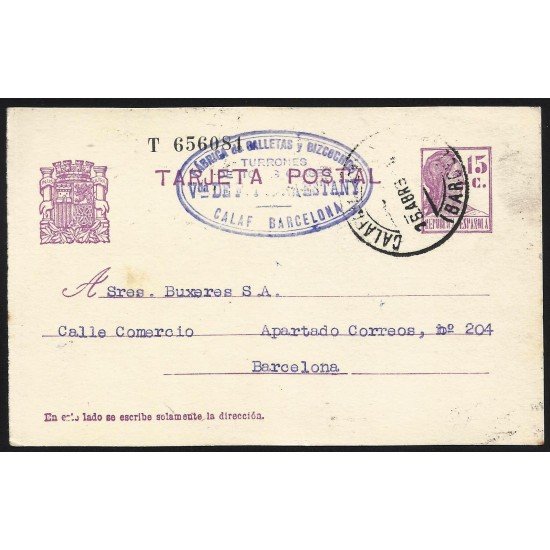 España Spain Entero Postal 69 Matrona 1934 Calaf España Spain Entero Postal 69 Matrona 1934 Calaf