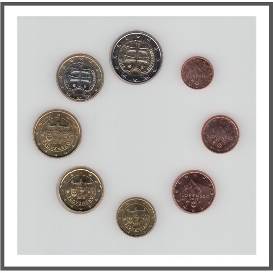 Eslovaquia 2015 Emisión monedas Sistema monetario euro € Tira Eslovaquia 2015 Emisión monedas Sistema monetario euro € Tira