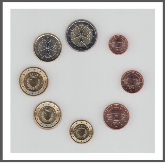 Malta 2013 Emisión monedas Sistema monetario euro € Tira Malta 2013 Emisión monedas Sistema monetario euro € Tira