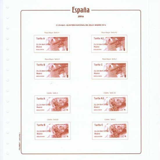Hojas España Cultural Filober ATM Etiquetas 2017 sin montar Hojas España Cultural Filober ATM Etiquetas 2017 sin montar