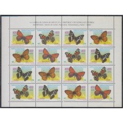 Guinea Ecuatorial 267/70 2000 Minihojita Mariposas Butterflies MNH