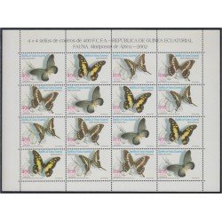 Guinea Ecuatorial 296/99 2003 Minihojita Fauna Mariposas de África MNH