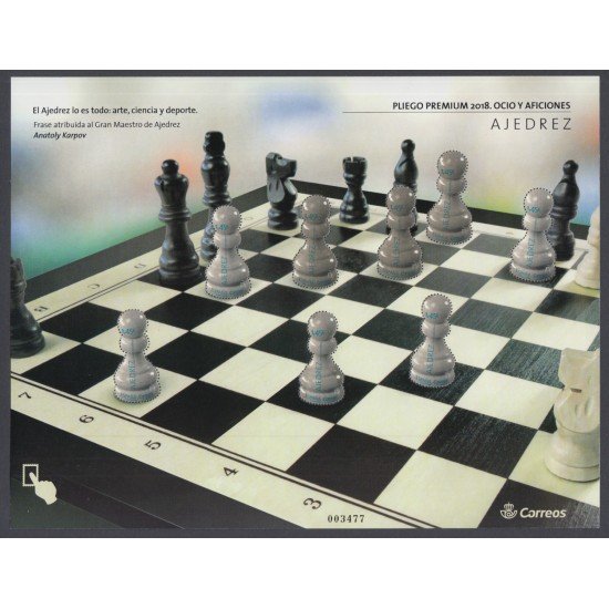 España Pliego Premium 2018 Ajedrez Chess Sellos nuevos sin fijasellos MNH España Pliego Premium 2018 Ajedrez Chess Sellos nuevos sin fijasellos MNH