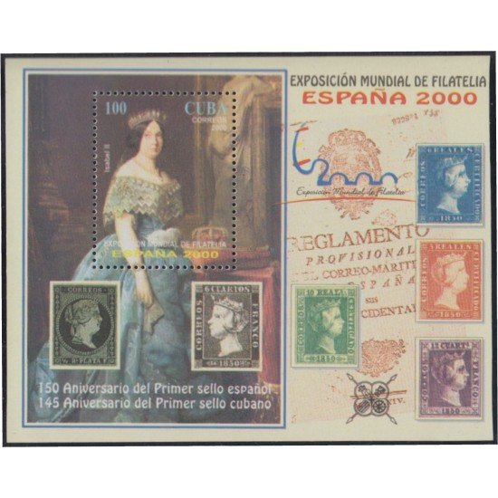 España Spain Emisión Conjunta 2000 Cuba España Exposición Mundial Filatelia HB