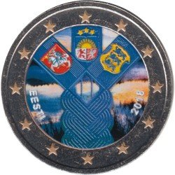 Estonia 2018 2 € euros conmemorativos Color Estados Bálticos