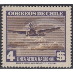 Chile A- 65 1941/42 Serie antigua Filigrane A Avión MH Chile A- 65 1941/42 Serie antigua Filigrane A Avión MH