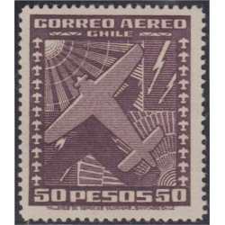 Chile A- 103B 1944/54 Tipos de 1934-38 Sin filigrane Avión MH