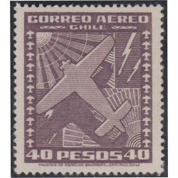 Chile A- 103A 1944/54 Tipos de 1934-38 Sin filigrane Avión MH