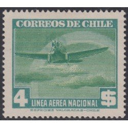 Chile A- 87 1942/46 Serie antigua sin Filigrane Avión MH Chile A- 87 1942/46 Serie antigua sin Filigrane Avión MH