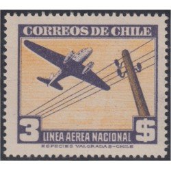 Chile A- 86 1942/46 Serie antigua sin Filigrane Avión MH Chile A- 86 1942/46 Serie antigua sin Filigrane Avión MH