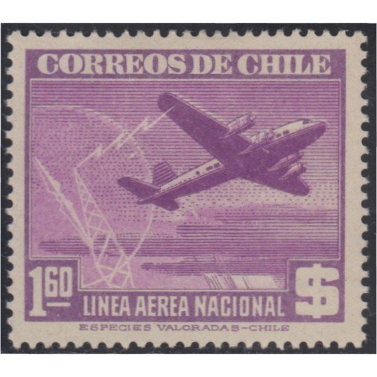 Chile A- 84 1942/46 Serie antigua sin Filigrane Avión MH Chile A- 84 1942/46 Serie antigua sin Filigrane Avión MH