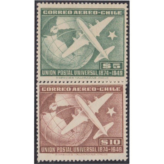 Chile A- 126/27 1950 75º Aniversario de la UPU MH