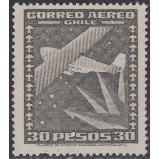 Chile A- 154 1953/54 Timbre de 1934-38 sin filigrane Avión MH