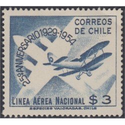 Chile A- 156 1954 25º Aniversario de la Línea Aérea Nacional MNH Chile A- 156 1954 25º Aniversario de la Línea Aérea Nacional MNH