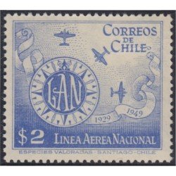 Chile A- 122 1949 20º Aniversario de la Línea Aérea Nacional MNH