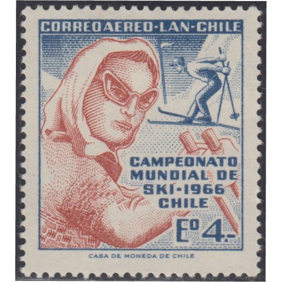 Chile A- 229 1966 Campeonato mundial de Ski MNH Chile A- 229 1966 Campeonato mundial de Ski MNH