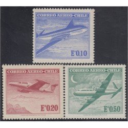 Chile A- 207A/09 1962/67 Tipos de 1955-60 Modificados Aviones MNH