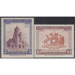 Chile A- 200/01 1960/61 150 Años del primer Gobierno Nacional Templo Votivo MNH Chile A- 200/01 1960/61 150 Años del primer Gobierno Nacional Templo Votivo MNH