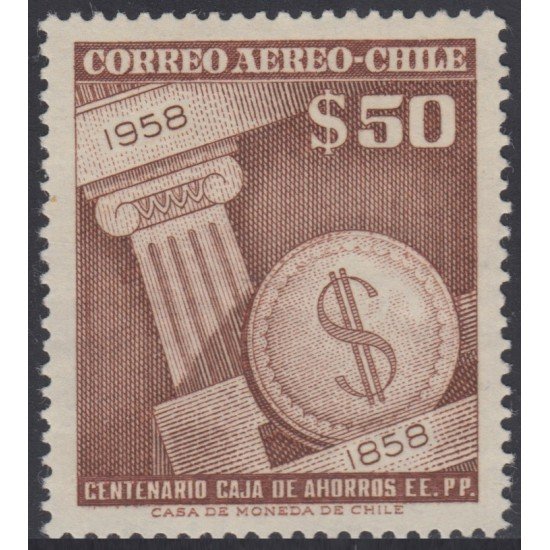 Chile A- 179 1958 Cajas Postales su centenario MH Chile A- 179 1958 Cajas Postales su centenario MH