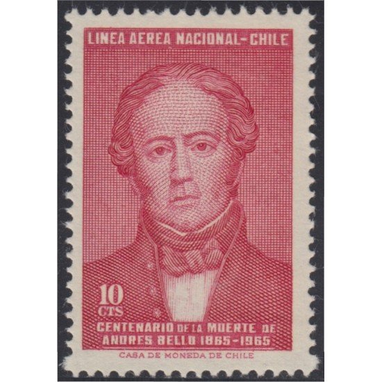 Chile A- 228 1965 Poeta Andrés Bello MH Chile A- 228 1965 Poeta Andrés Bello MH