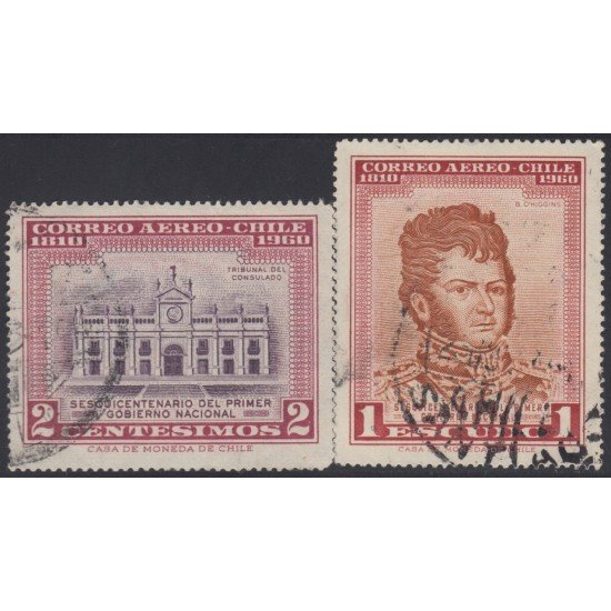 Chile A- 212/13 1962/63 150 Años del primer Gobierno Nacional B. O´Higgins usado