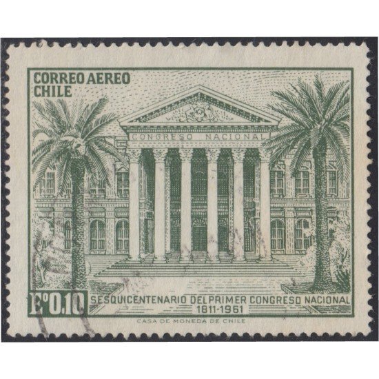 Chile A- 207 1961 150 Años del primer Congreso Nacional usado Chile A- 207 1961 150 Años del primer Congreso Nacional usado