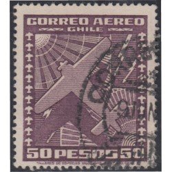 Chile A- 103B 1944/54 Tipos de 1934-38 Sin filigrane Avión usado