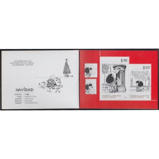 Argentina 3179C 2017 MNH Navidad Christmas Mafalda Carnet Argentina 3179C 2017 MNH Navidad Christmas Mafalda Carnet