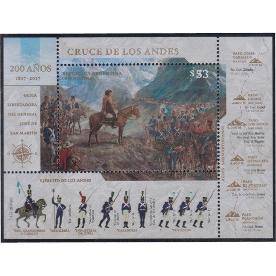 Argentina HB 159 2017 Cruce de Los Andes Ejército MNH 