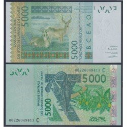 Costa de Marfil 5000 francs 2003 billete Sin circular 