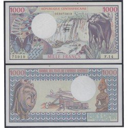 República Centroafrica 1000 Francs 1980 billete banknote sin circular