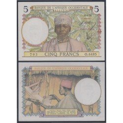 África Occidental Senegal 5 francs 1939 billete banknote sin circular África Occidental Senegal 5 francs 1939 billete banknote sin circular