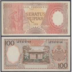 Indonesia 100 Rupias 1964 Billete Banknote sin circular Indonesia 100 Rupias 1964 Billete Banknote sin circular