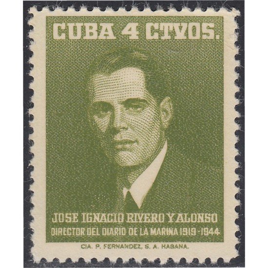 Cuba 476 1958 José Ignacio Rivero Alonso MNH Cuba 476 1958 José Ignacio Rivero Alonso MNH