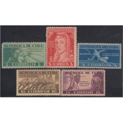 Cuba 280/84 1943 Serie patriótica contra la quinta Columna MNH Cuba 280/84 1943 Serie patriótica contra la quinta Columna MNH