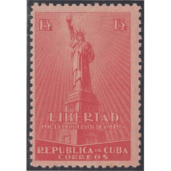 Cuba 273 1942/43 Estatua de La Libertad Sombras del tiempo MNH Cuba 273 1942/43 Estatua de La Libertad Sombras del tiempo MNH