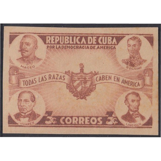 Cuba 270a 1942/43 Maceo Bolívar Lincoln y Juarez por la Democracia MNH Sin dentar