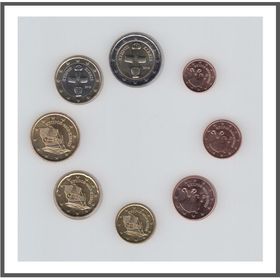 Chipre 2018 Emisión monedas Sistema monetario euro € Tira Chipre 2018 Emisión monedas Sistema monetario euro € Tira