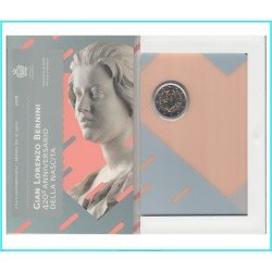 San Marino 2018 2 € euros conmemorativos Cartera Oficial Nacimiento Bernini 