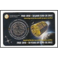 Bélgica 2018 Cartera Oficial Coin Card Moneda 2 € conmemorativo Satélite ESRO-2B